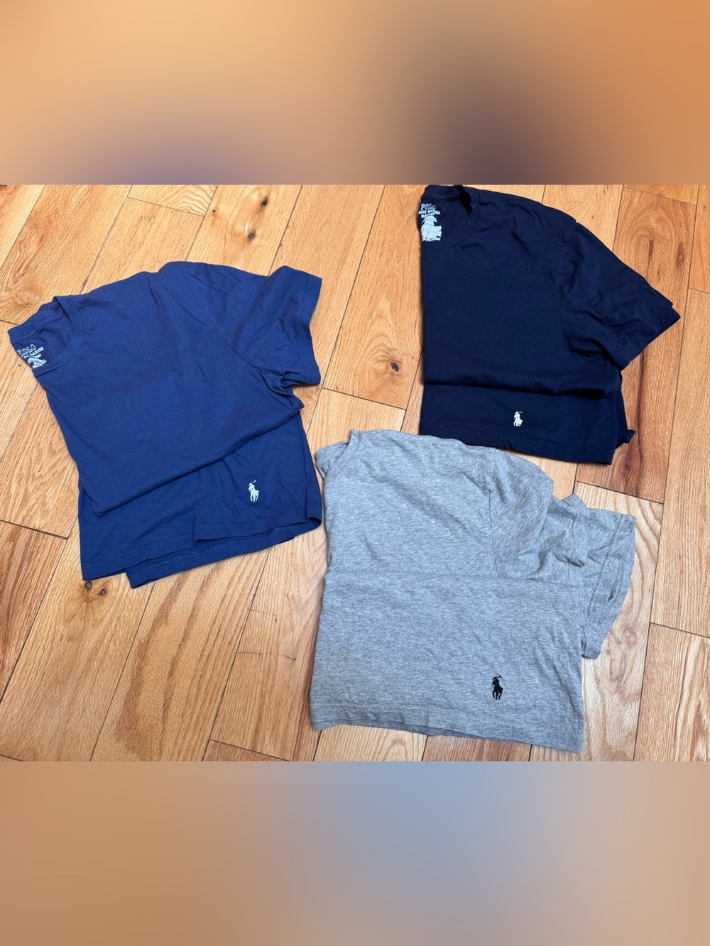 Polo by Ralph Lauren Navy Crewneck Tee with White Tag Print
